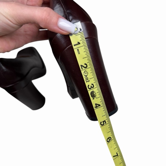 GUCCI‎ Women's Size 9 B Brown Leather Square Closed Toe High Block Hell Pumps - Picture 12 of 13